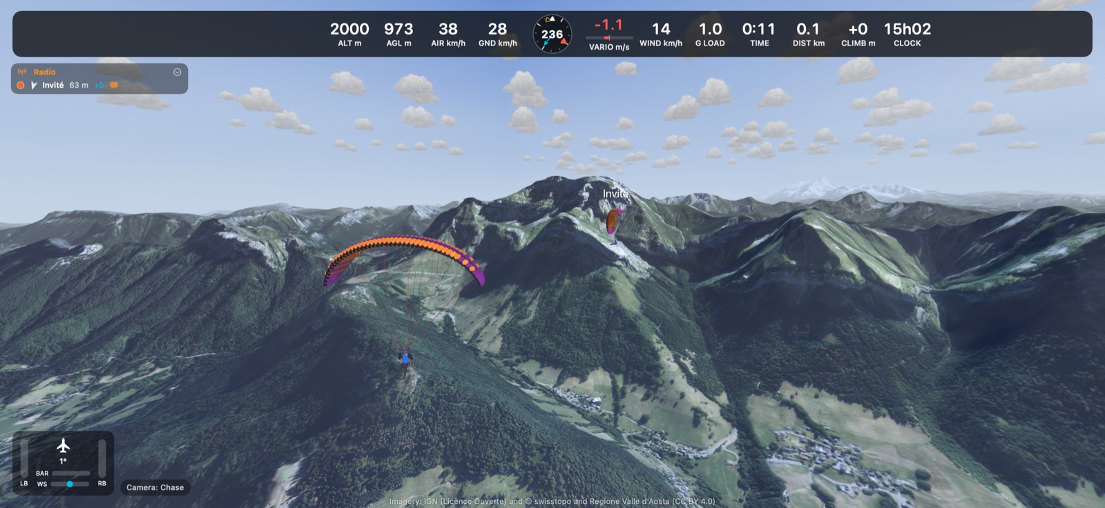 Up to eight pilots in the same sky